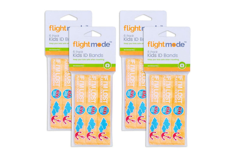 24x Flightmode Waterproof Safety Wristband Travel Infoband Kids Id Bands