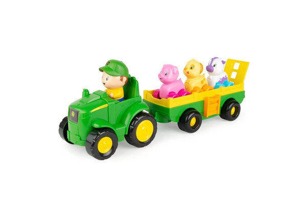 John Deere 35cm Animal Sounds Music Wagon Ride Kids Vehicle w Figure Toy 18m+