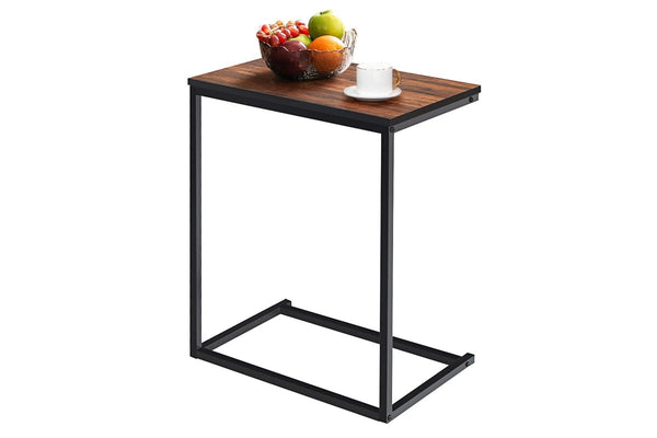 Giantex C Shaped End Table Sofa Side Table Laptop Desk w/Metal Frame Living Room Bedroom