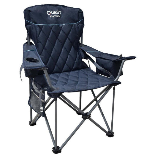 Quest Outdoors Steel Frame Polyester Big Mutha Camp Chair Midnight Blue