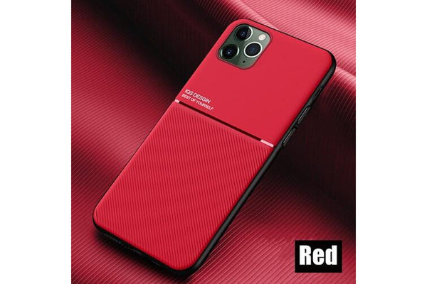 For Apple iPhone 11 Pro Business Style Luxury Matte Soft Silicone Drop Resistant Case Cover (Red)