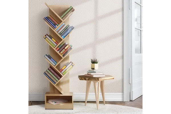Artiss Tree Bookshelf 9 Tiers - ECHO Oak