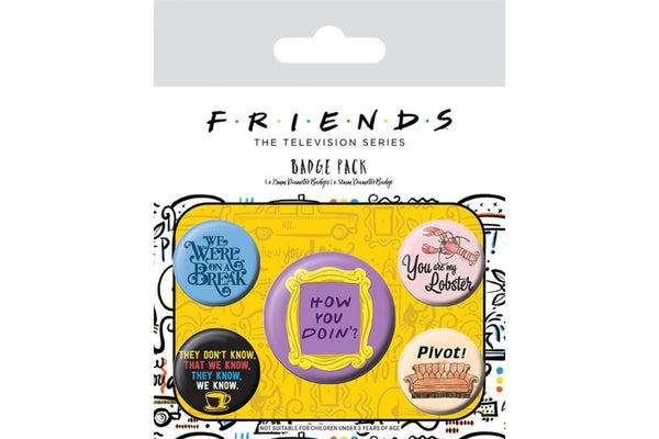 Friends Quote Badge Set (Pack of 5) (Multicoloured) (One Size)