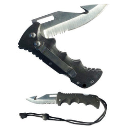 Land & Sea Sports 20cm Stainless Steel Folding Pocket Camping Blade Knife Black