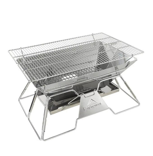 CAMPINGMOON Stove Fire Pit BBQ Grill Portable Camping Outdoor Stainless Steel Large MT-3