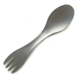 2 In 1 Outdoor Camping Tableware Pure Titanium Fork Spoon Gray Cloud Camping Cooking Utensils