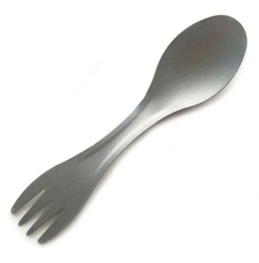 2 In 1 Outdoor Camping Tableware Pure Titanium Fork Spoon Gray Cloud Camping Cooking Utensils