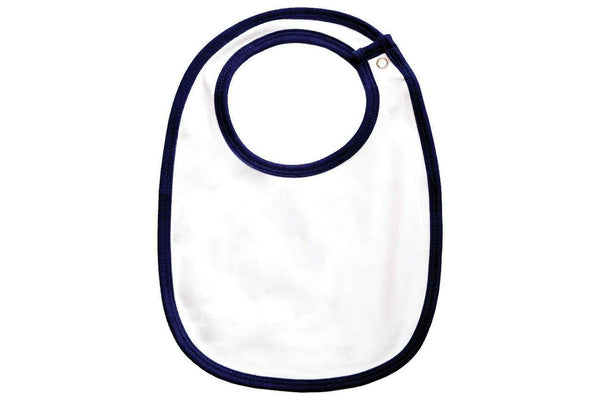 Babybugz Baby Organic Single Layer Bib (White/Navy) (One Size)