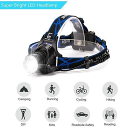 Outdoor Lighting Headlight Led 1000 Lumens Suitable For Camping Hiking Fishing Barbecue Repair Night Walk Outdoors Blue Head Torches