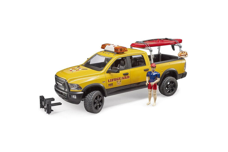 Bruder 1:16 RAM 2500 Wagon Life Guard 39cm Car w Figure Accessories 4y+ Kids Toy