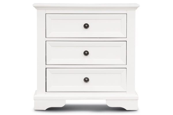 Celosia Bedside Table 3 Drawers Storage Cabinet Nightstand End Tables White Bedside Tables