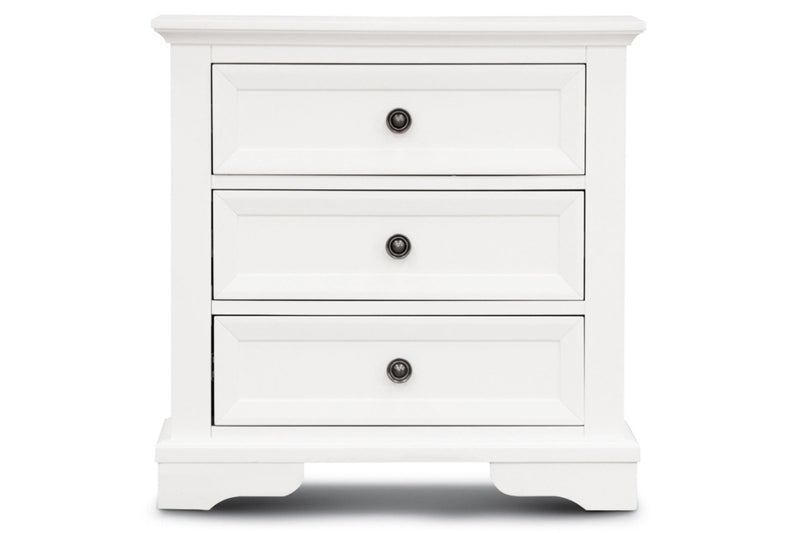 Celosia Bedside Table 3 Drawers Storage Cabinet Nightstand End Tables White Bedside Tables