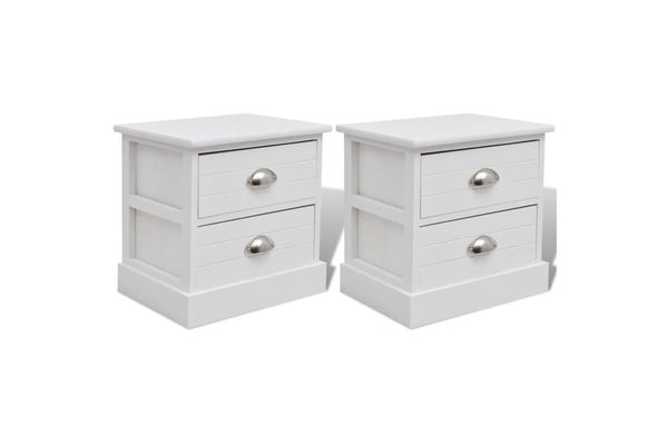 French Bedside Cabinets 2 Pcs White Bedside Tables