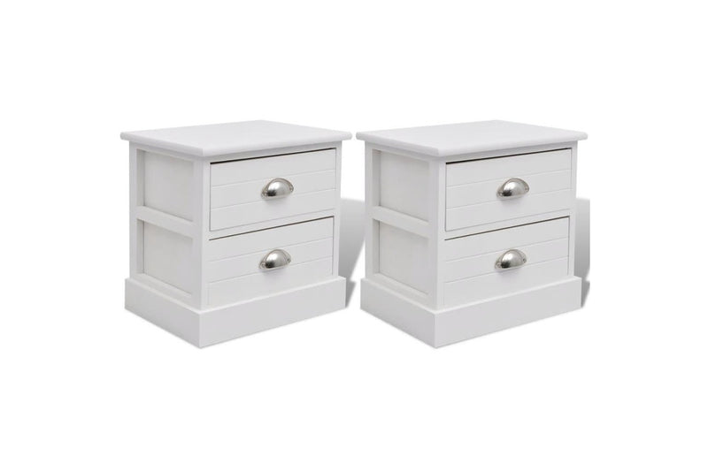 French Bedside Cabinets 2 Pcs White Bedside Tables