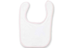 Larkwood Terrycloth Contrast Bib (White/Pale Pink) (One Size)