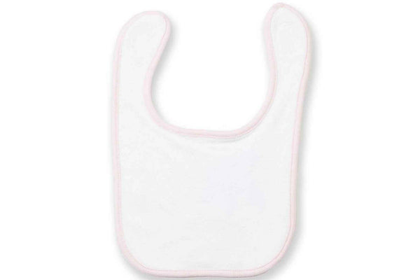 Larkwood Terrycloth Contrast Bib (White/Pale Pink) (One Size)