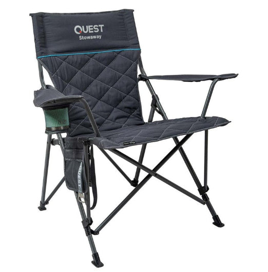 Quest Outdoors 89x66cm Stowaway Camping Chair Seat w Carry Bag Midnight