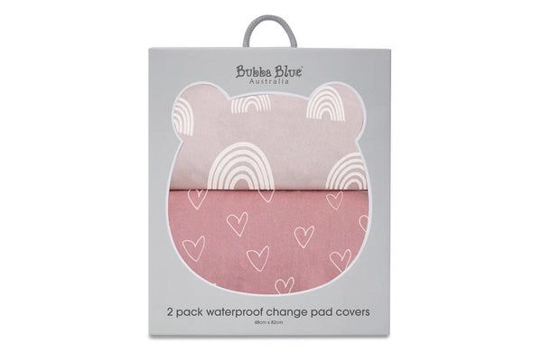 2PK Bubba Blue 48x82cm Nordic Waterproof Change Mat Cover Baby 0-12m Berry Rose