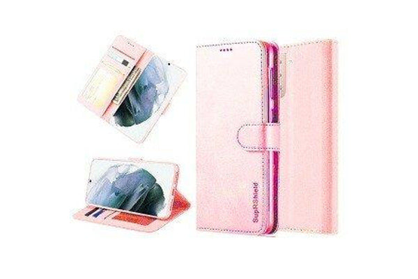 For Samsung Galaxy S22+ /S22 Plus SupRShield Wallet Leather Card Holder Flip Protective Shockproof Magnetic Case Cover (Rose Gold)