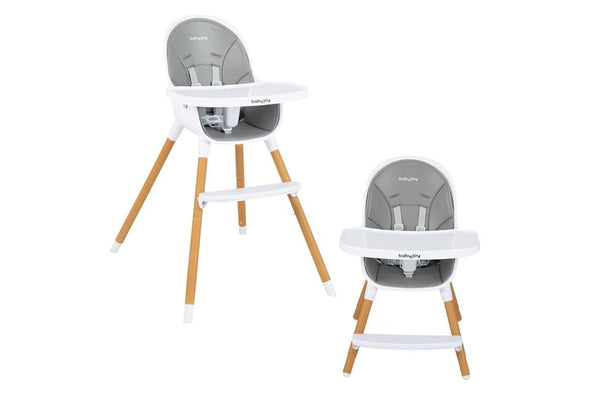 Costway kid Dining Chair Convertible Eating Highchiar Toddler Stool w/Removable Tray Grey