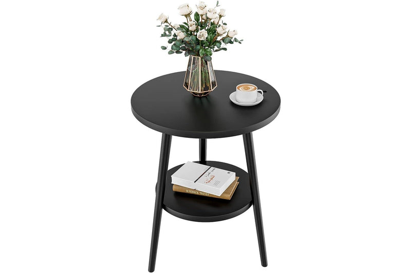 2-Layer Round Coffee Table, End Tables Living Room