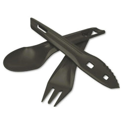 Wildo Ocy Chow Outdoor Cutlery Kit Spoon Knife Fork Camping Utensils Dark Grey