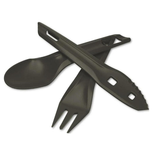 Wildo Ocy Chow Outdoor Cutlery Kit Spoon Knife Fork Camping Utensils Dark Grey