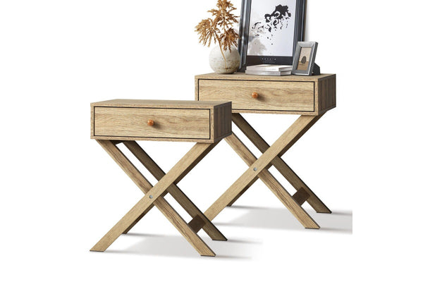 Oikiture Bedside Tables Set of 2 Nightstand Side End Table