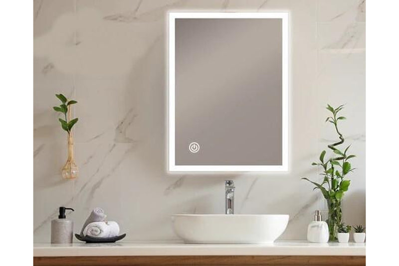 Viviendo LED Bathroom Rectangular Vanity Mirror Light Dimmable Anti-Fog Wall Mounted Touch switch Mirror Light - 60 x 80cm