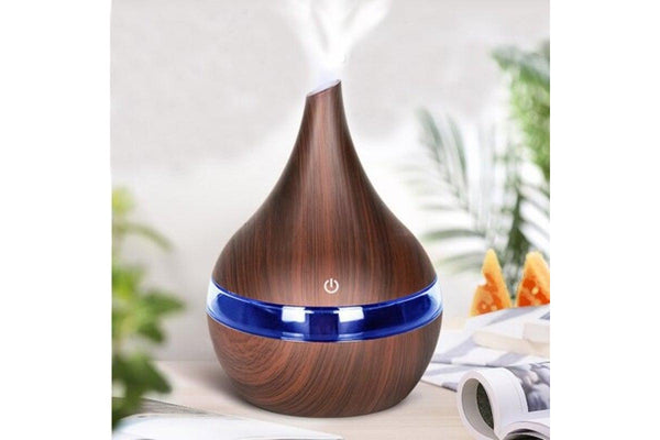Wood Grain Purifier Home Humidifier Mini Atomizer Aroma Sprayer Deep Coffee 1Pc Humidifiers