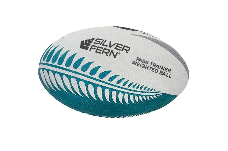 Silver Fern Pass Trainer Weighted Touch Rugby Ball - Size 4