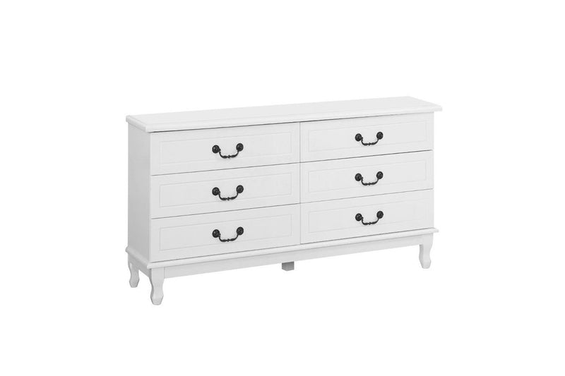 Chest of Drawers Dresser Table Lowboy Storage Cabinet White KUBI Bedroom