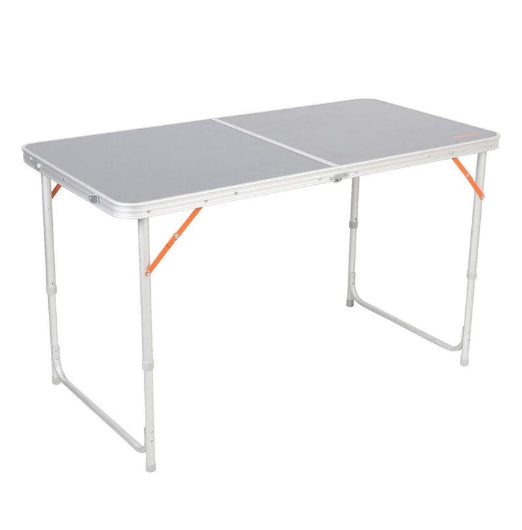 Wildtrak Portable Camp Bi Fold Outdoor Table 120cm Aluminium Frame w Handle WHT