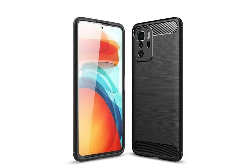 For Xiaomi Redmi Note 10 Pro 4G Case, Rugged Shockproof Heavy Duty Snti Slip Protective Case Cover (Black)