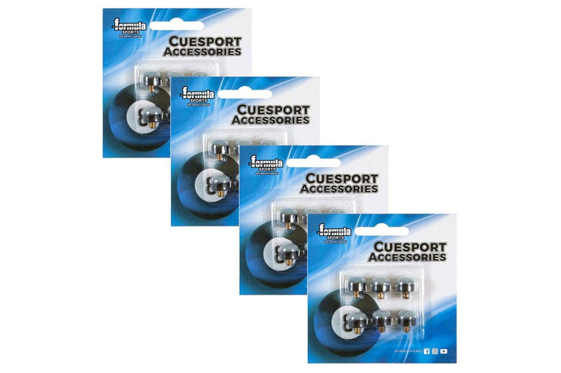 24pc Formula Sports Leather Tip Screw Snooker Cue Replacement 11mm Blue