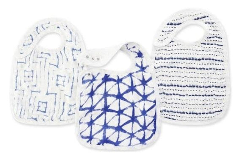 Aden + Anais: Silky Soft Snap Bib Set - Indigo (3 Pack)