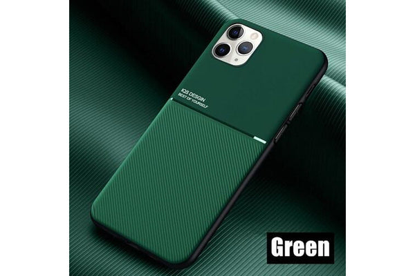 For Apple iPhone 11 Pro Max Business Style Luxury Matte Soft Silicone Drop Resistant Case Cover (Green)