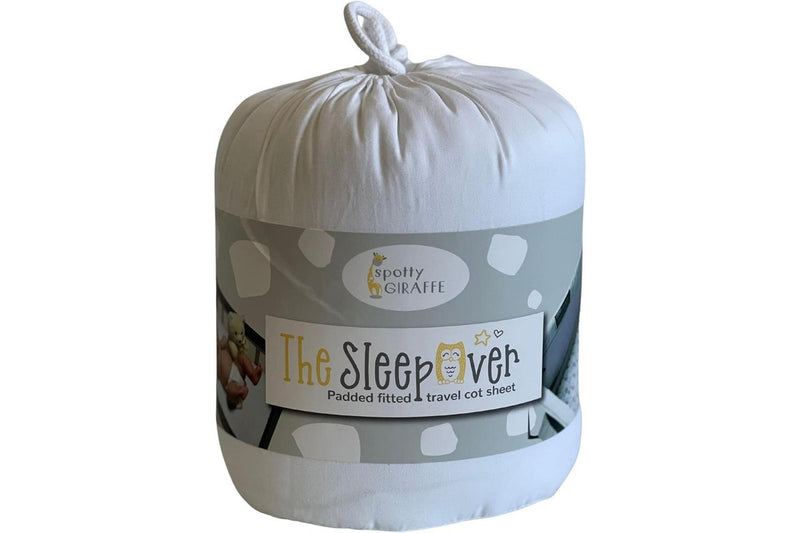Spotty Giraffe The SleepOver Portable Lightweight Cot Size Travel Sheet White