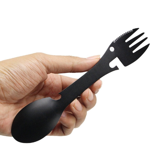 4Pcs Multitool Fork Tactical Spoon Camping Equipment Cookware Bottle Opener Portable Tool Outdoor Survival New Camping Cooking Utensils