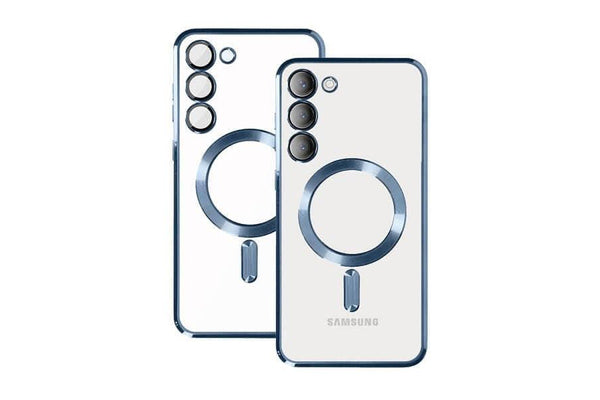 For Samsung Galaxy S25+Plus /S24+Plus MagSafe Magnetic Case with HaloLock Shockproof Military Grade Protection Scratch Resistant Back Protective Cover (Blue)