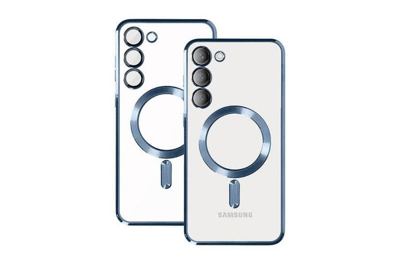 For Samsung Galaxy S25+Plus /S24+Plus MagSafe Magnetic Case with HaloLock Shockproof Military Grade Protection Scratch Resistant Back Protective Cover (Blue)