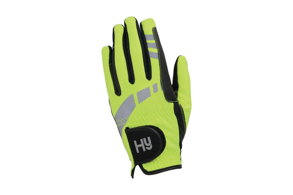 Hy Childrens/Kids Riding Gloves (Reflective Yellow) (S)