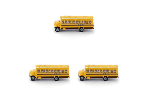 3x Siku US School Bus Diecast Metal Vehicle Yellow Kids Children Play Toy 3y+