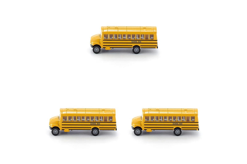 3x Siku US School Bus Diecast Metal Vehicle Yellow Kids Children Play Toy 3y+