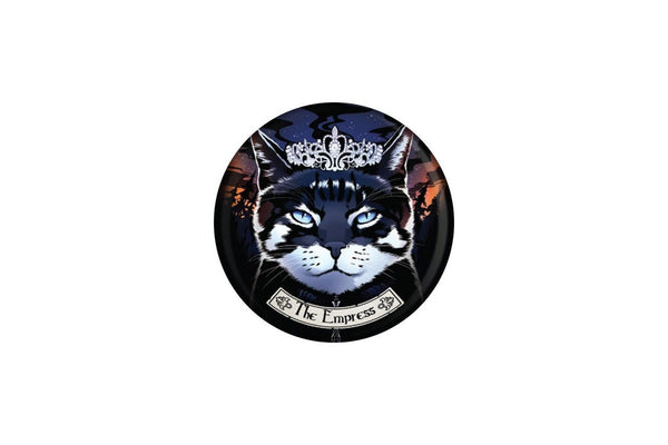 Deadly Tarot The Empress Felis Badge (Black/White/Blue) (One Size)