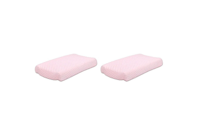 2x Little Haven Infant Polyester Changing Pad Cover Sleeve Dot Velour 81cm Pink