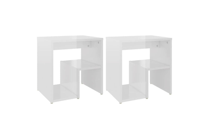Bed Cabinets 2 Pcs High Gloss White 40X30x40 Cm Engineered Wood Bedside Tables