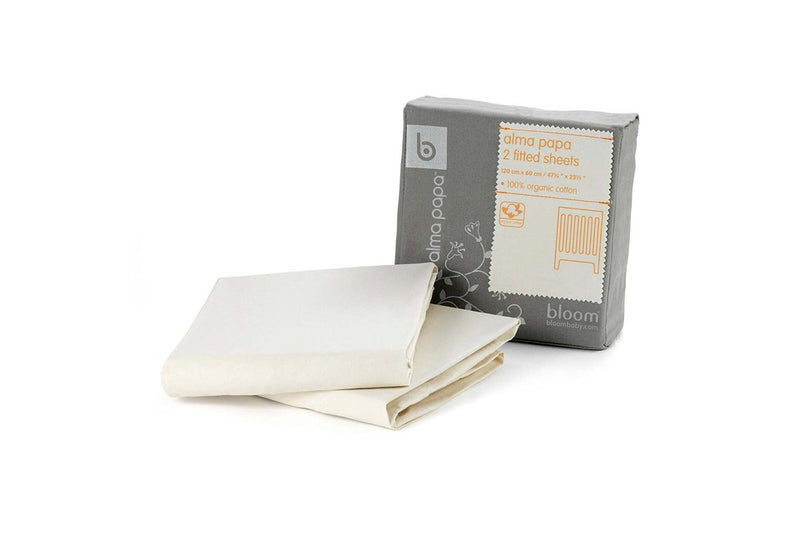 2pc Bloombaby 120x60cm Baby Infant Alma Papa Fitted Cotton Sheet Natural Wheat