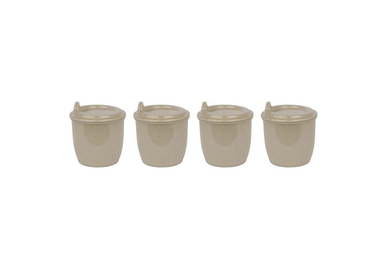 4x EcoSouLife Reusable Rice Husk Kids Toddler Baby Sippy Cup w Lid 296ml Beige