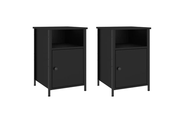 Bedside Cabinets 2 pcs Black 40x42x60 cm Engineered Wood vidaXL